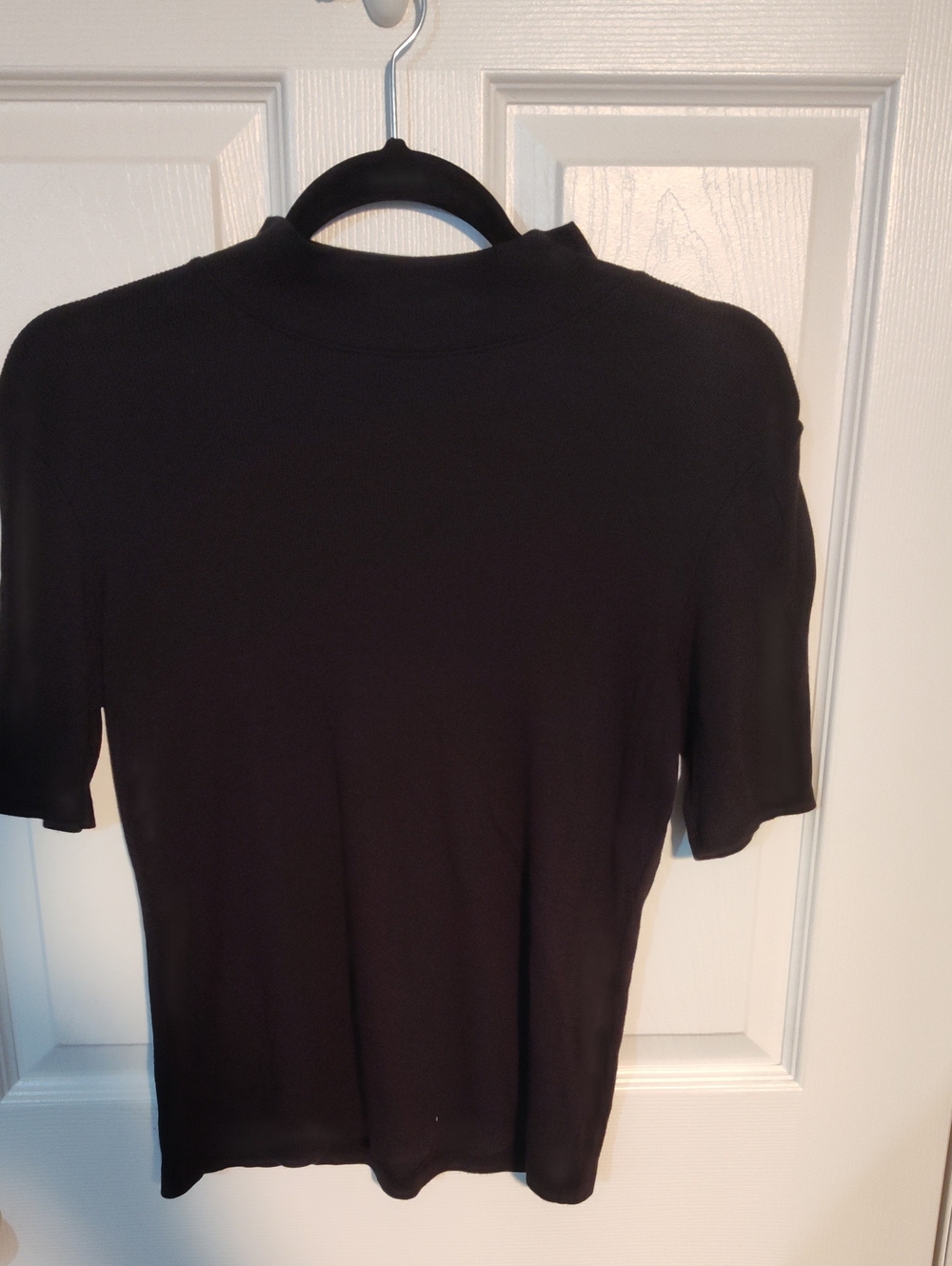 Joie Black Short-Sleeve Mock-Neck Tee